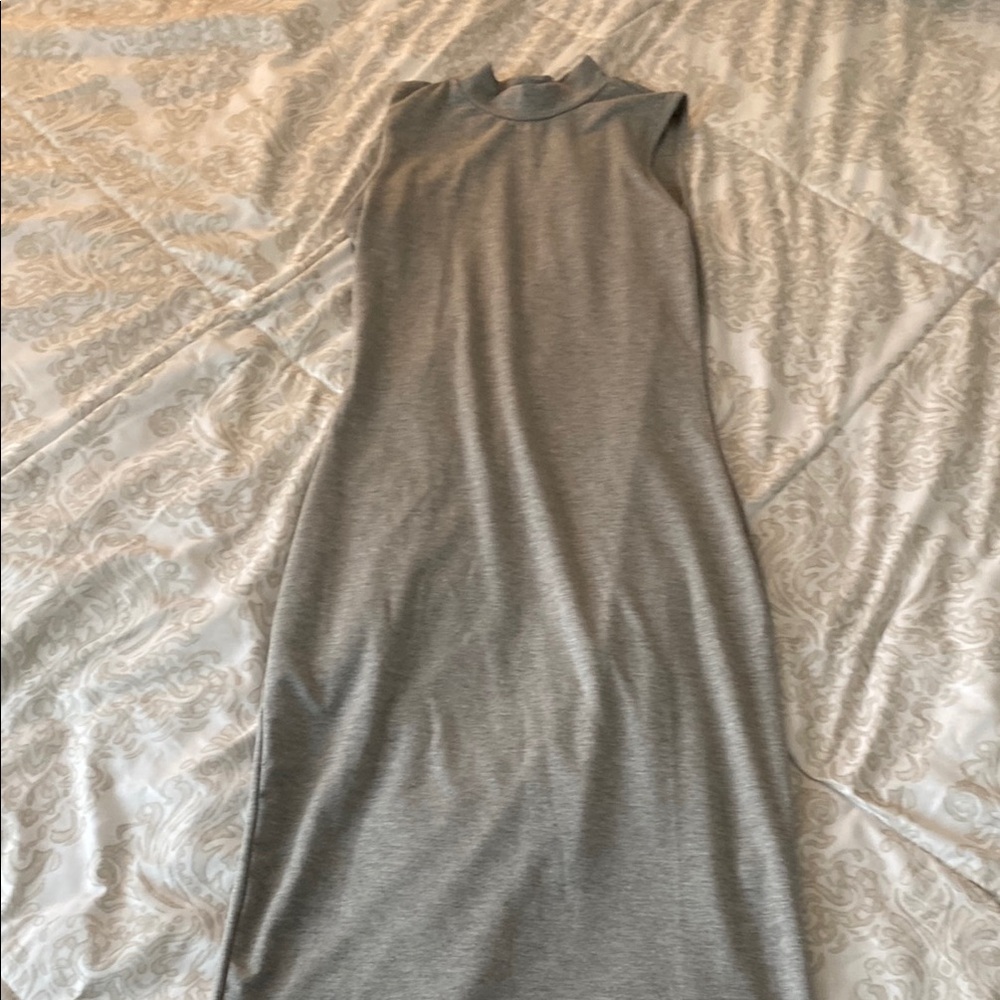 SHEIN Gray Ruched Asymmetrical Sheath Dress